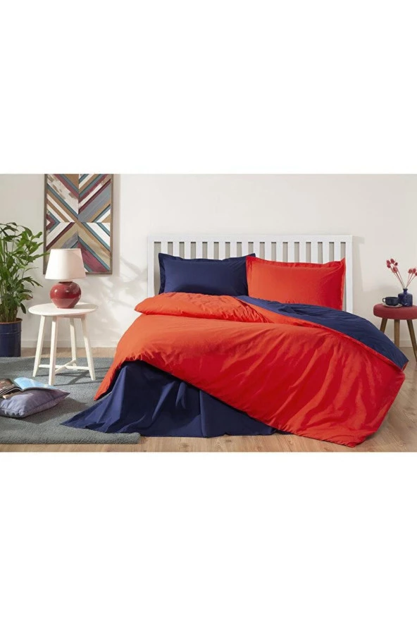 Özdilek Colormix Kırmızı Lacivert Çift Kişilik Ranforce Nevresim Takımı 200 x 220 - 2