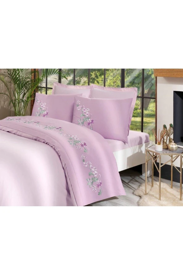 Özdilek Butik Çeyizlik Nakışlı Nevresim Takımı Akfil Çift Kişilik Boutıque Cozy Pembe 200 x 220