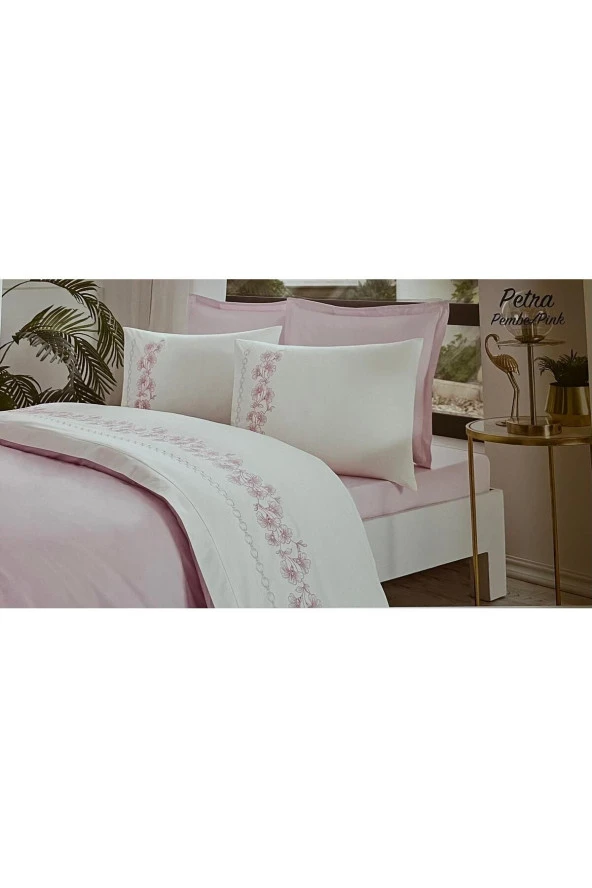 Özdilek Boutique Çift Kişilik Nevresim Takımı Pembe-Petra 200 x 220