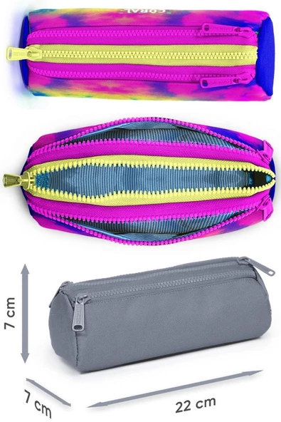 Coral High Renkli Batik Işıklı Tekerlekli Çekçek Çanta ve Kalemlik Seti - Kız Çocuk - Resim 3