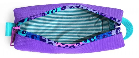 Coral High Mor Leopar Tek Bölmeli Kalemlik - Kız Çocuk Kalem Çantası - Resim 3