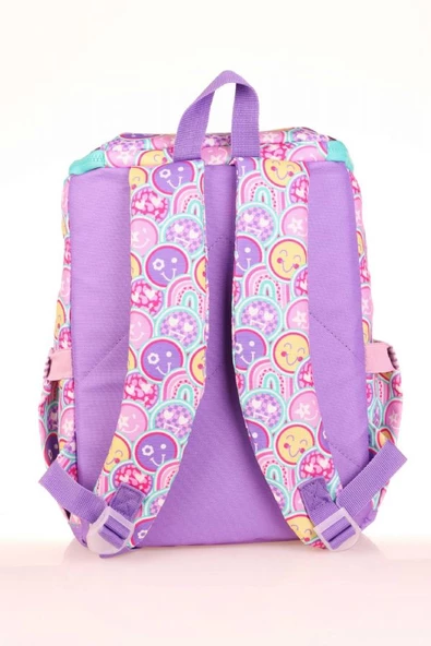 Kaukko Kids Pembe Gülen Yüz Kız Çocuk Okul Sırt Çantası - Özel Tasarım - Resim 2