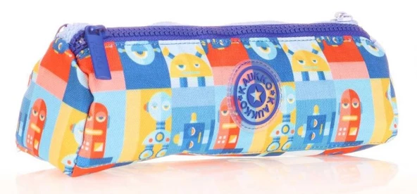 Kaukko Üç Bölmeli Mavi Çok Renkli Robot Erkek Çocuk Kalem Çantası ürün görseli