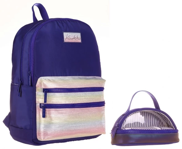 Kaukko Lacivert Okul Sırt Çantası ve Kalemlik Seti - Kız Çocuk ürün görseli 1