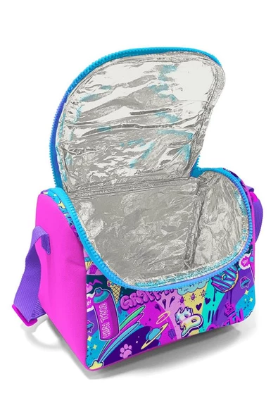Coral High Kız Çocuk Grafiti Desenli İlkokul Okul Çanta Seti ve Bel Çantası - Resim 3