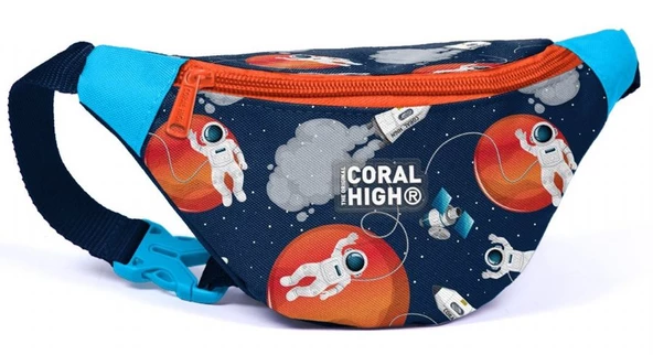 Coral High Lacivert Mavi Astronot Baskılı Erkek Çocuk Bel Çantası