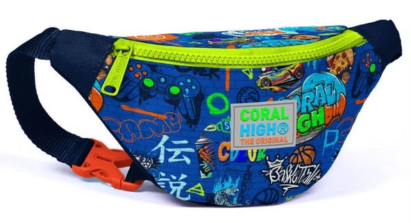 Coral High Saks Grafiti Baskılı Erkek Çocuk Bel Çantası