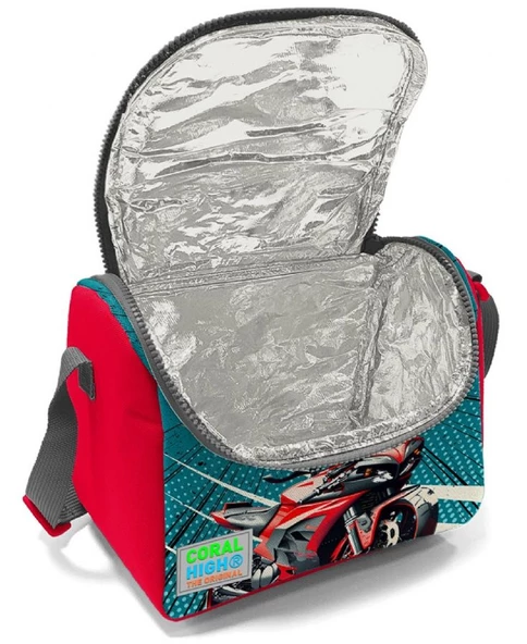 Coral High Erkek Çocuk Gri Nefti Anime Motorsiklet Desenli İlkokul Okul Çanta Seti ve Bel Çantası - Resim 3