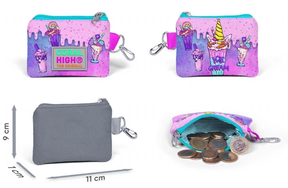 Coral High Pembe Mor Dondurma Bozuk Para Çantası - Kız Çocuk - Resim 2