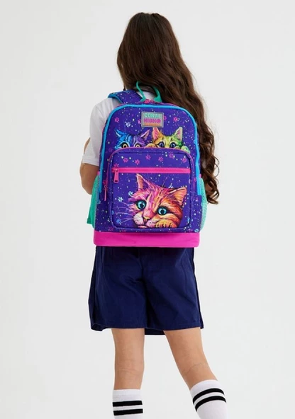 Coral High Mor Kedi Beşli Okul ve Günlük Çanta Seti - Resim 2