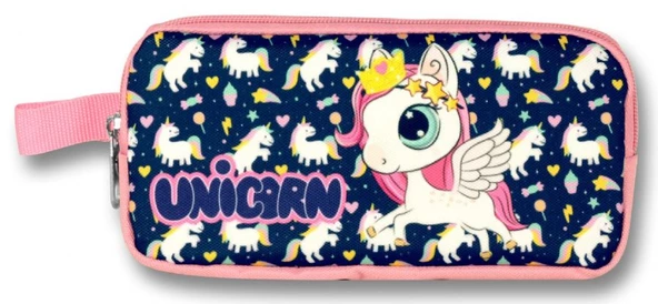 Ümit Çanta Cennec Pembe-Lacivert Sevimli Unicorn Kız Çocuk Kalemlik - 2
