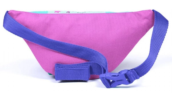 Coral High Turkuaz Pembe Dondurmalı Kedi Baskılı Kız Çocuk Bel Çantası - Resim 2