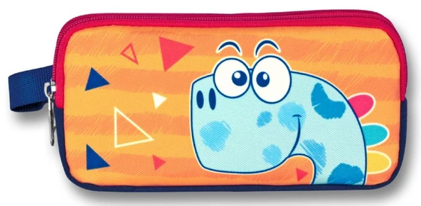 Ümit Çanta Cennec Sevimli Dino Erkek Çocuk Okul Kalem Çantası - Turuncu-Kırmızı - 2