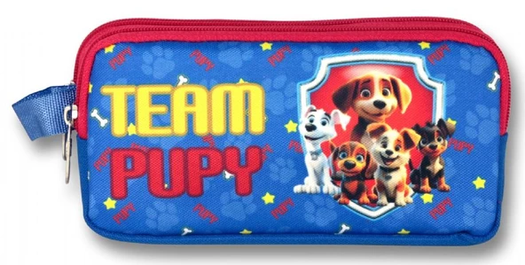Ümit Çanta Cennec İki Bölmeli Team Puppy Kalemlik - Erkek Çocuk - Mavi-Kırmızı - Resim 2