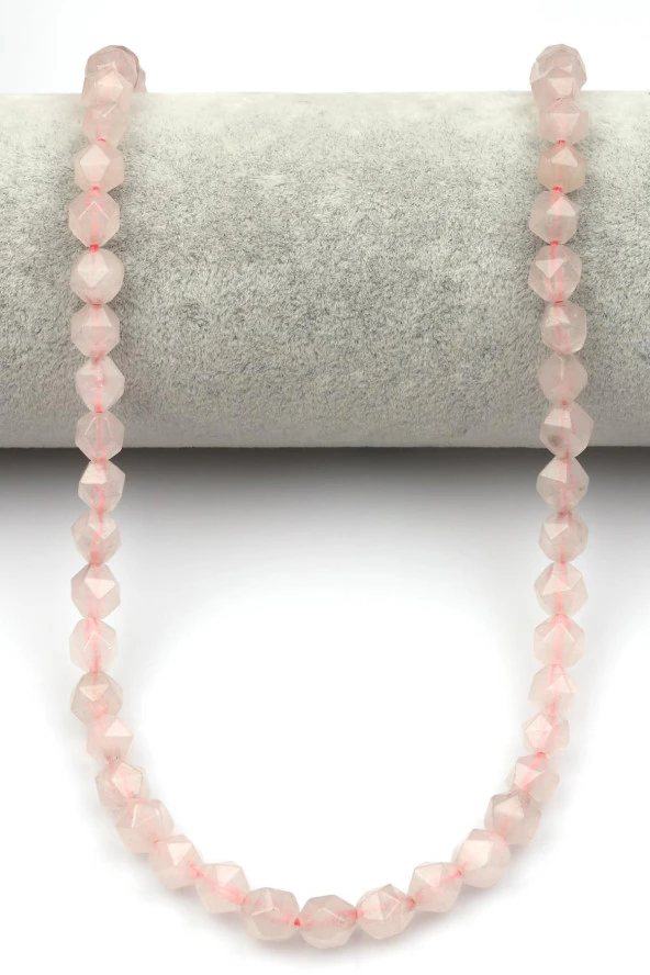 Pembe Kuvars Doğal Taş Dizi Hexagonel Kesim - Resim 2