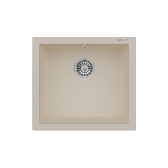 Real Stone K005 Gordion 52 Krem Granit Mutfak Eviyesi 52x47 cm