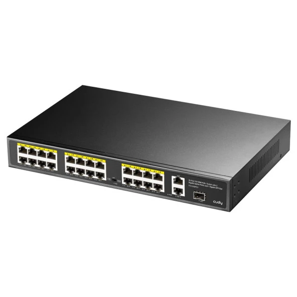 CUDY FS1026PS1 24 Port 10/100 1-SFP 300w Full PoE Yönetilemez  Switch - Resim 2