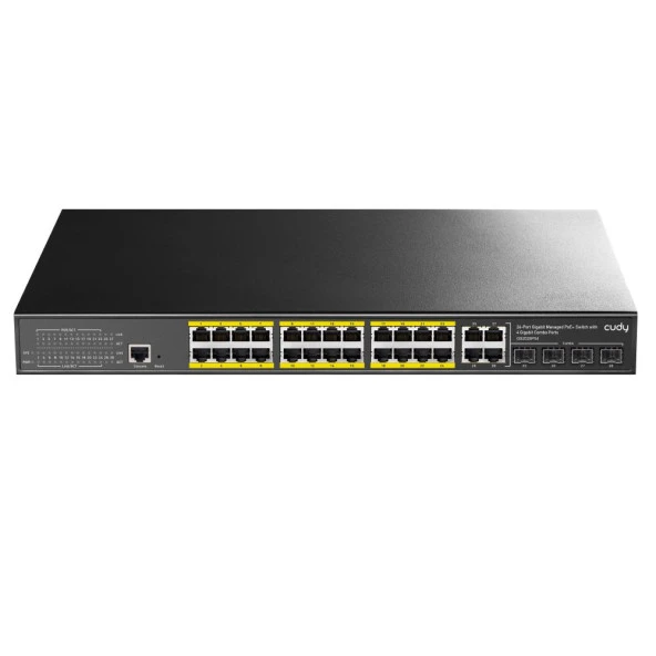 CUDY 24port 300w FULL PoE GS2028PS4-300W GIGABIT 4X SFP Yönetilebilir Switch ürün görseli