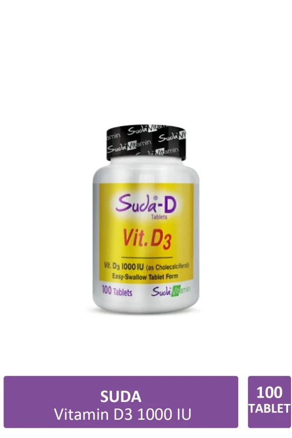 Suda Vitamin D3 1000 IU 100 Tablet