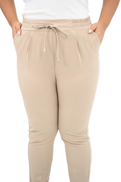 Kadın Büyük Beden Dökümlü Pantolon 222 0016-25 - 6