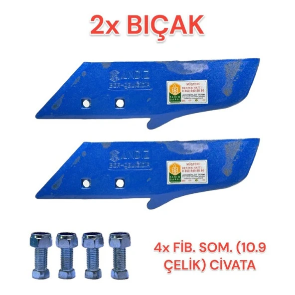 Ünlü Pulluk Bıçağı Andız Uç Demiri Civatalı-2 Adet