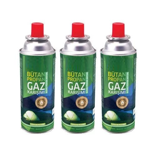 3 Adet 220 Gram Valfli Gaz Ocak Pürmüz Kartuşu