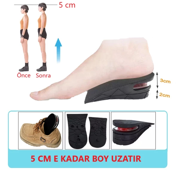 5 Cm Boy Uzatan Tabanlık Hava Yastıklı