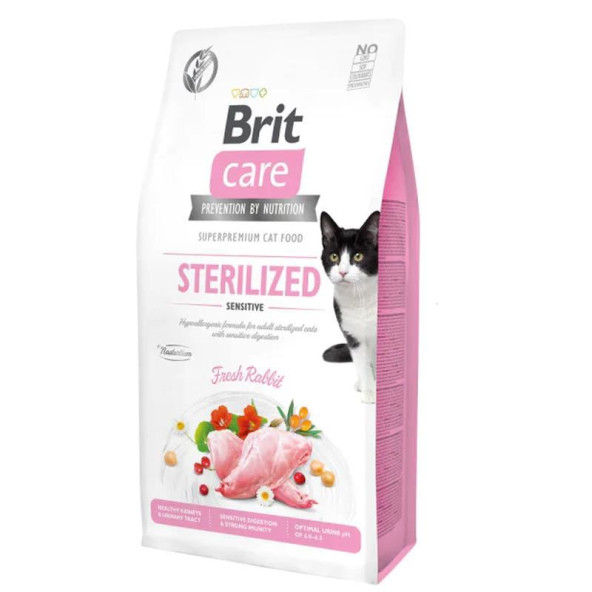 Brit Care Sensitive Hypoallergenic Tavşanlı Tahılsız Kısırlaştırılmış Kedi Maması 7 Kg