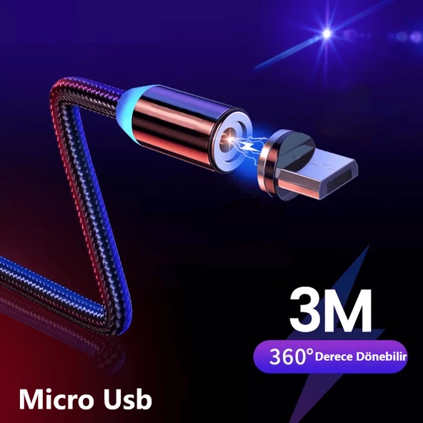 Mıknatıslı Manyetik Micro Usb Data Şarj Kablo