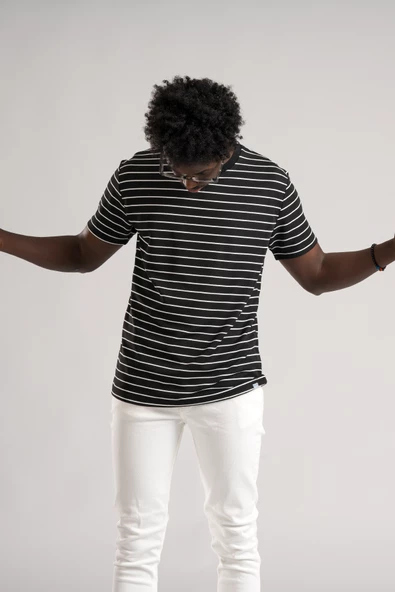 FBI Regular Fit Çizgili Likralı Bisiklet Yaka T-shirt - Resim 6