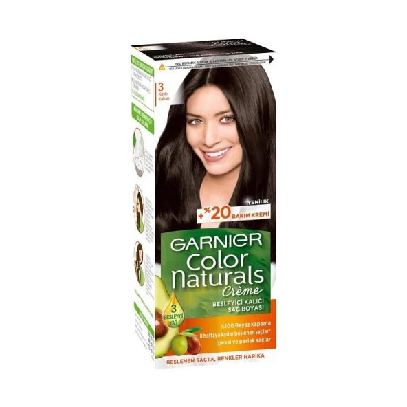 Garnier Color Naturals Saç Boyası 3 Koyu Kahve