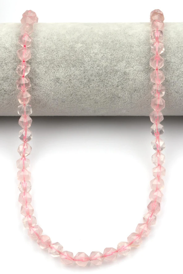 Pembe Kuvars Doğal Taş Dizi Hexagonel Kesim - Resim 2