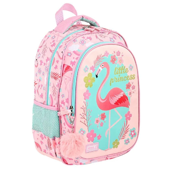 Muggle 2 Bölmeli Flamingo Okul Sırt Çantası MU-9084 - 3