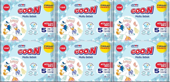 Goon Mutlu Bebek Külot Bebek Bezi Beden:5 (12-17KG) Junior 372 Adet Ekstra Fırsat Pk