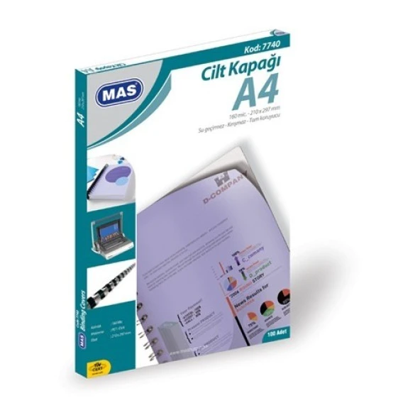 Mas Cilt Kapağı Kırmızı 100 Lü 7740