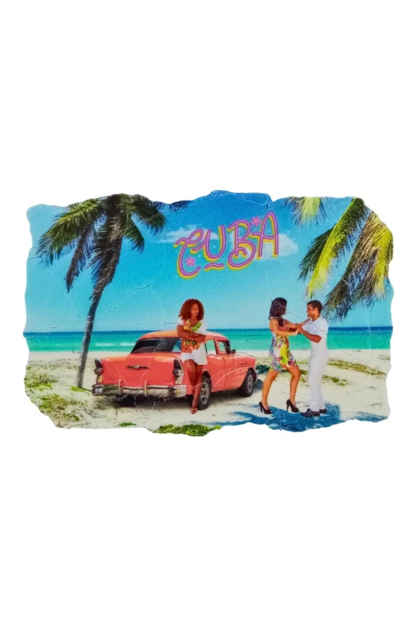 Küba Temalı Fresco Magnet - Resim 3
