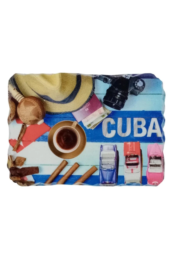 Küba Temalı Kırık Magnet - Resim 3
