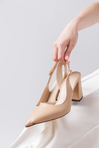 Tonia Nude Cilt Topuklu Kadın Ayakkabı - Resim 3