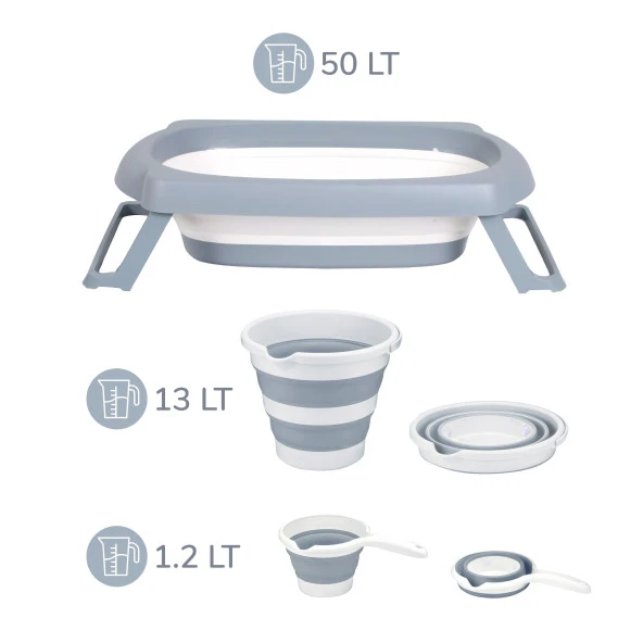 Wellgro 3 Parça Bebek Küvet Seti, Bebek Banyo Küveti 50 Litre - 2