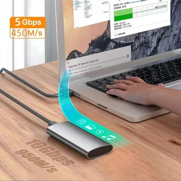 DAYTONA  SHL-R320 HARİCİ SSD KUTU M.2 Nvme TİP-C 3 - 4