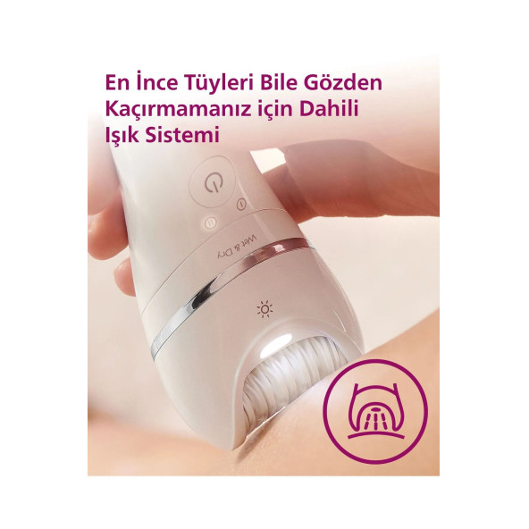 Philips BRE720/05 Epilatör (Yüz+Koltuk altı+Bikini Bölgesi+Bacak)Islak Ve Kuru,Işıklı,Kablosuz - 3