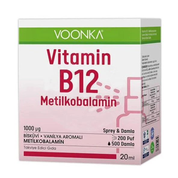 Voonka Vitamin B12 Sprey Damla 20 ML - Diş Beyazlatıcı Köpük Hediye