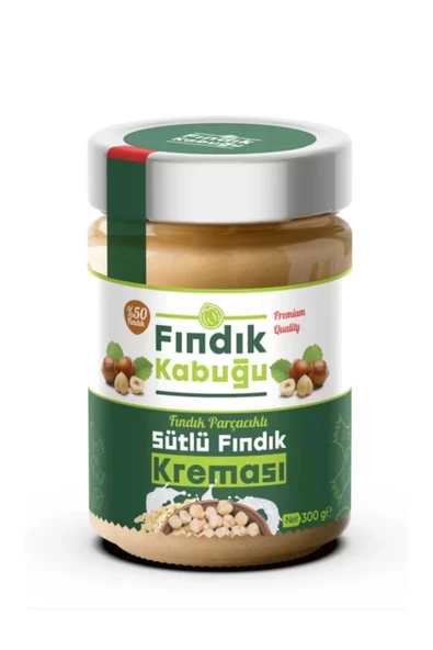 Fındık Kabuğu Parçacıklı Sütlü %50 Fındık Kreması 300 gr