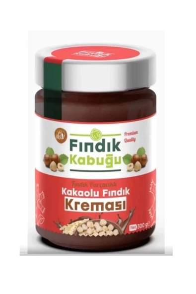 Fındık Kabuğu Fındık Parçacıklı Kakaolu %13 Fındık Kreması 300 gr