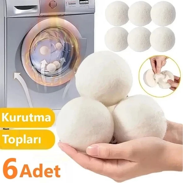 6 Lı Yün Çamaşır Makinesi Kurutma Topu Yumuşatıcı