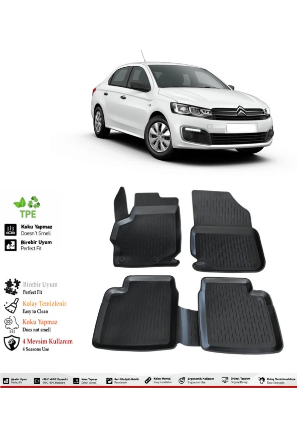 İzoref Citroen C-Elysee 2026 Model 4D Havuzlu Paspas - 1