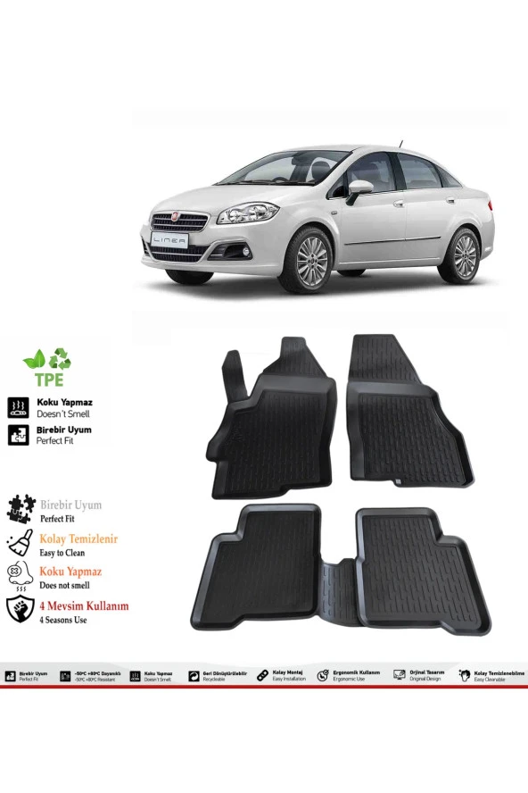 İzoref Fiat Linea 2007 Model 4D Havuzlu Paspas ürün görseli