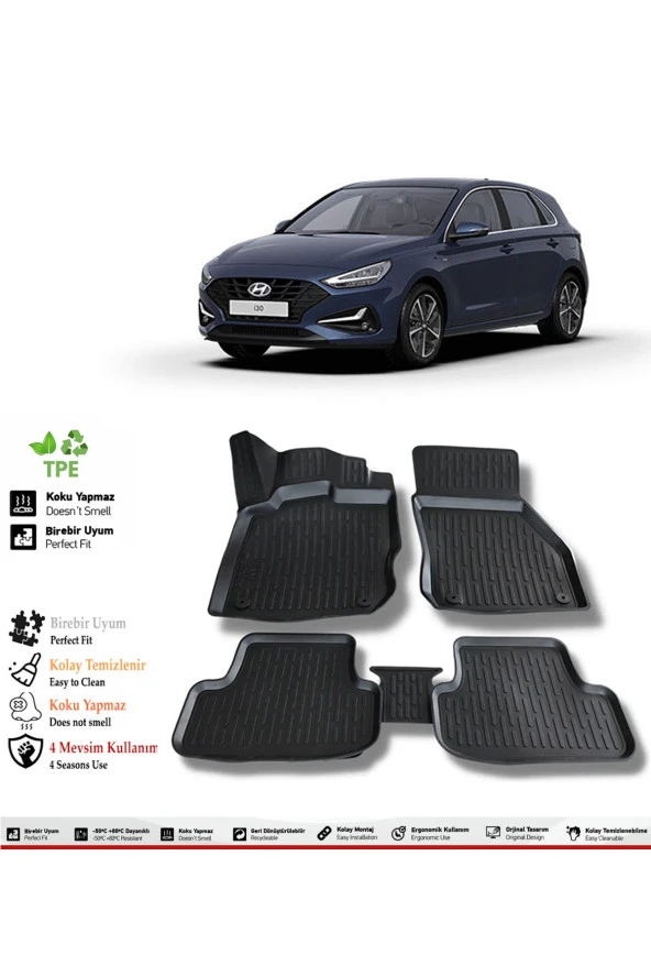 İzoref Hyundai i30 2022 Model 4D Havuzlu Paspas ürün görseli