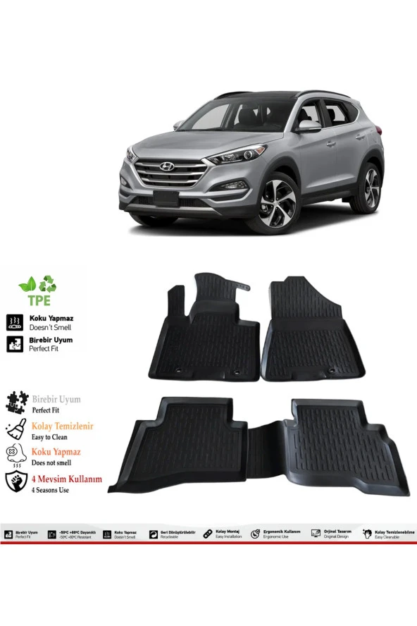 İzoref Hyundai Tucson 2018 Model 4D Havuzlu Paspas ürün görseli