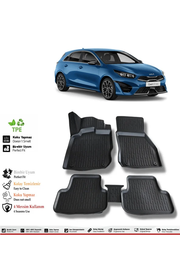 İzoref Kia Ceed 2019 Model 4D Havuzlu Paspas ürün görseli